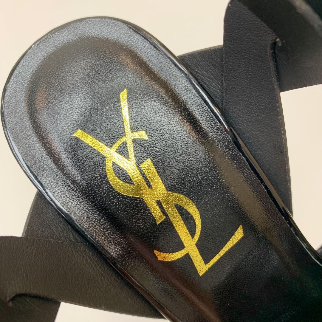 Saint Laurent Tribute Platform Sandals In Patent Leather - FashionPlug