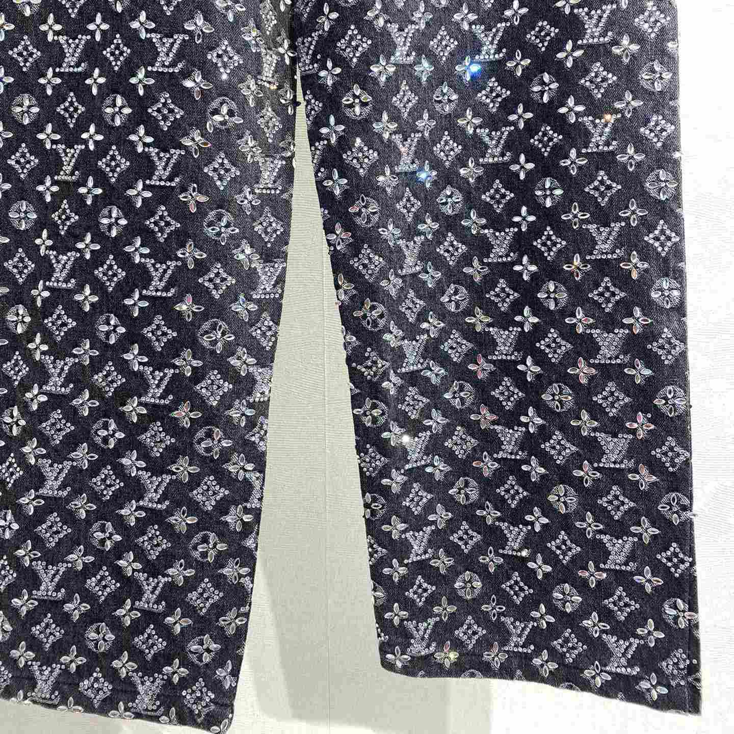 Louis Vuitton Embroidered Monogram Baggy Denim Pants   1ABY8N - FashionPlug