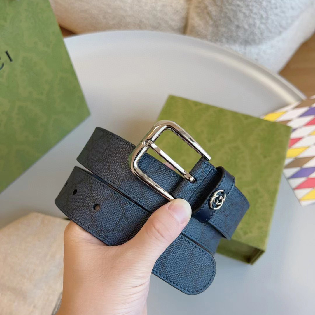 Gucci Belt With Interlocking G Detail - FashionPlug