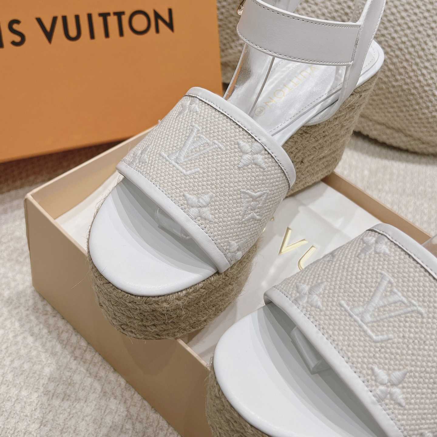 Louis Vuitton Starboard Wedge Sandal   - FashionPlug