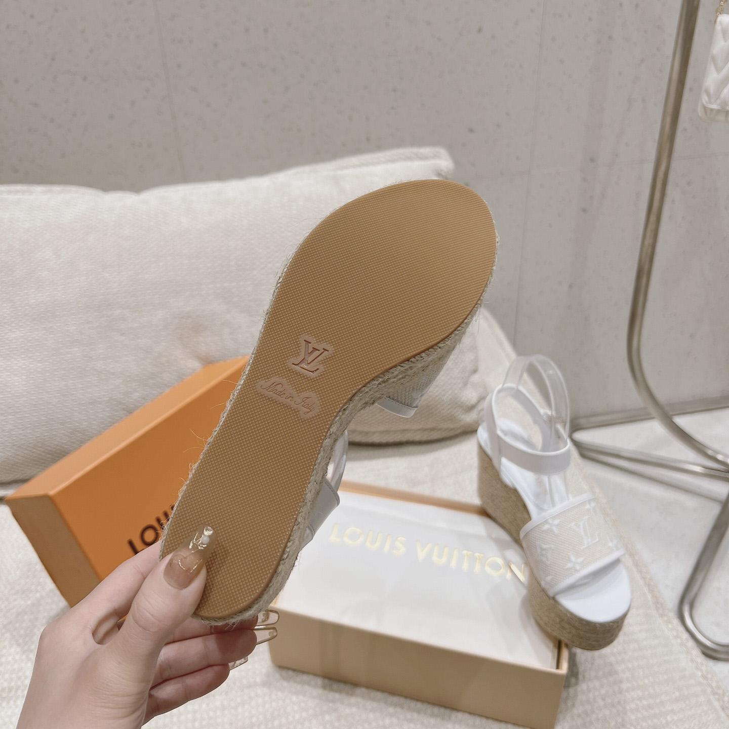 Louis Vuitton Starboard Wedge Sandal   - FashionPlug