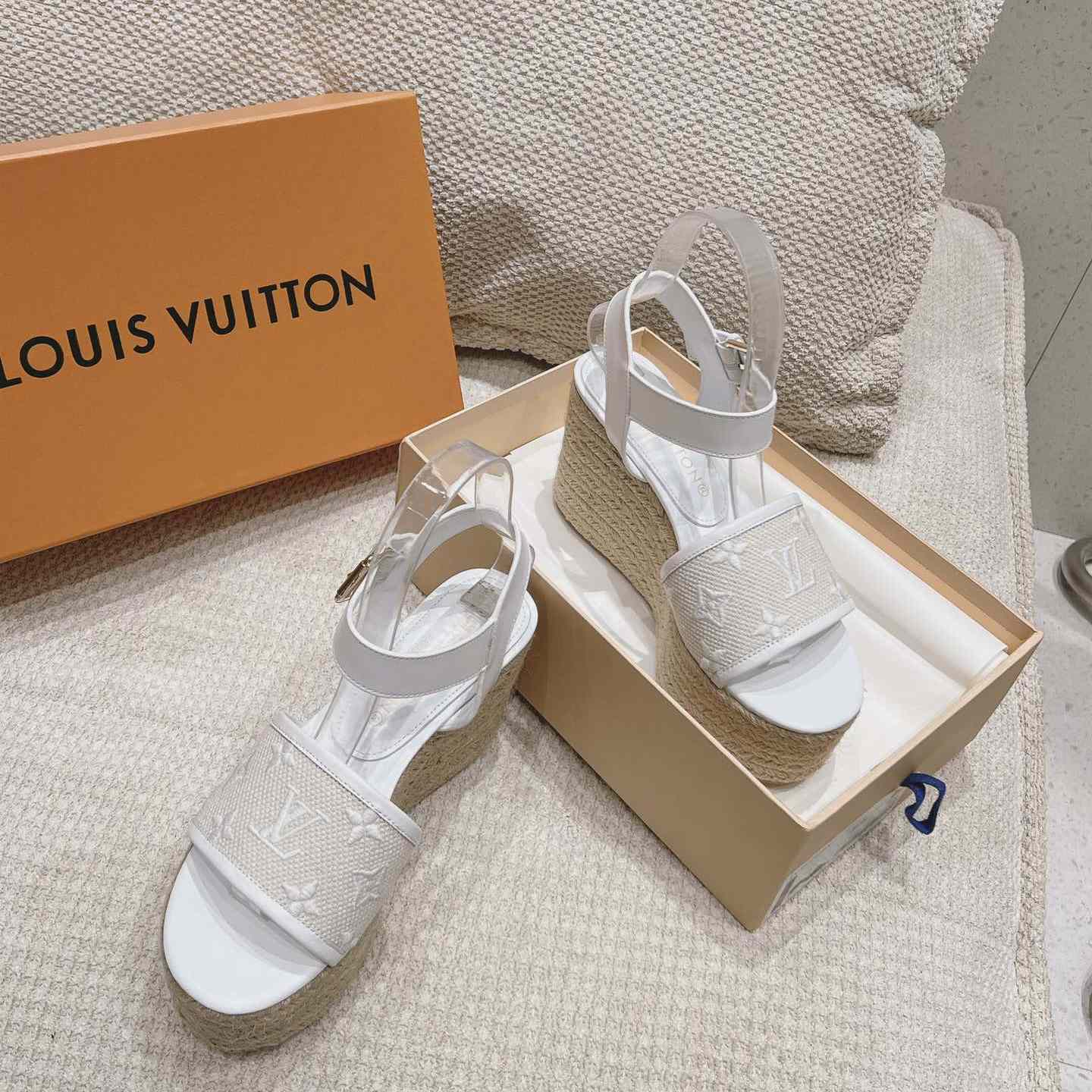 Louis Vuitton Starboard Wedge Sandal   - FashionPlug