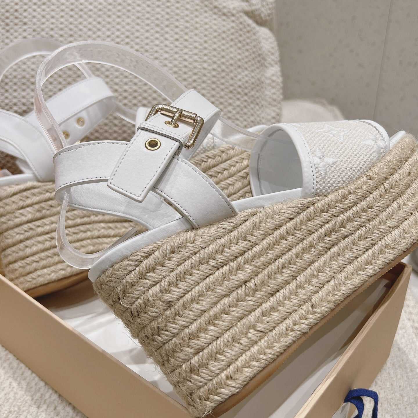 Louis Vuitton Starboard Wedge Sandal   - FashionPlug
