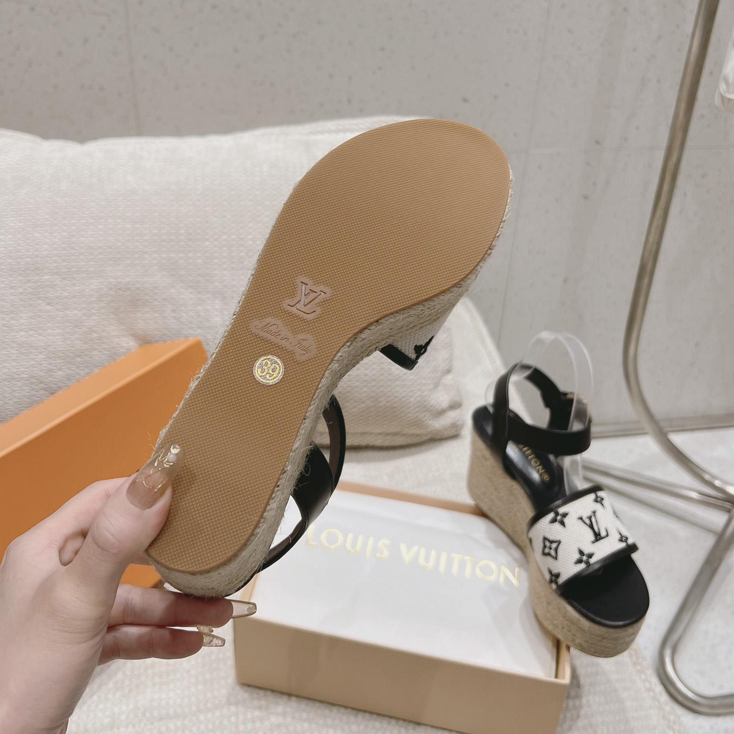 Louis Vuitton Starboard Wedge Sandal   - FashionPlug