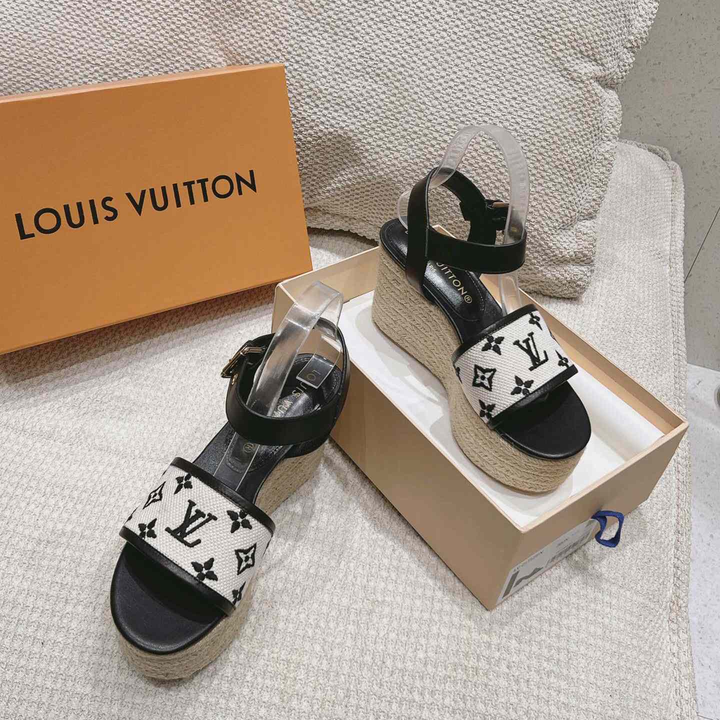 Louis Vuitton Starboard Wedge Sandal   - FashionPlug