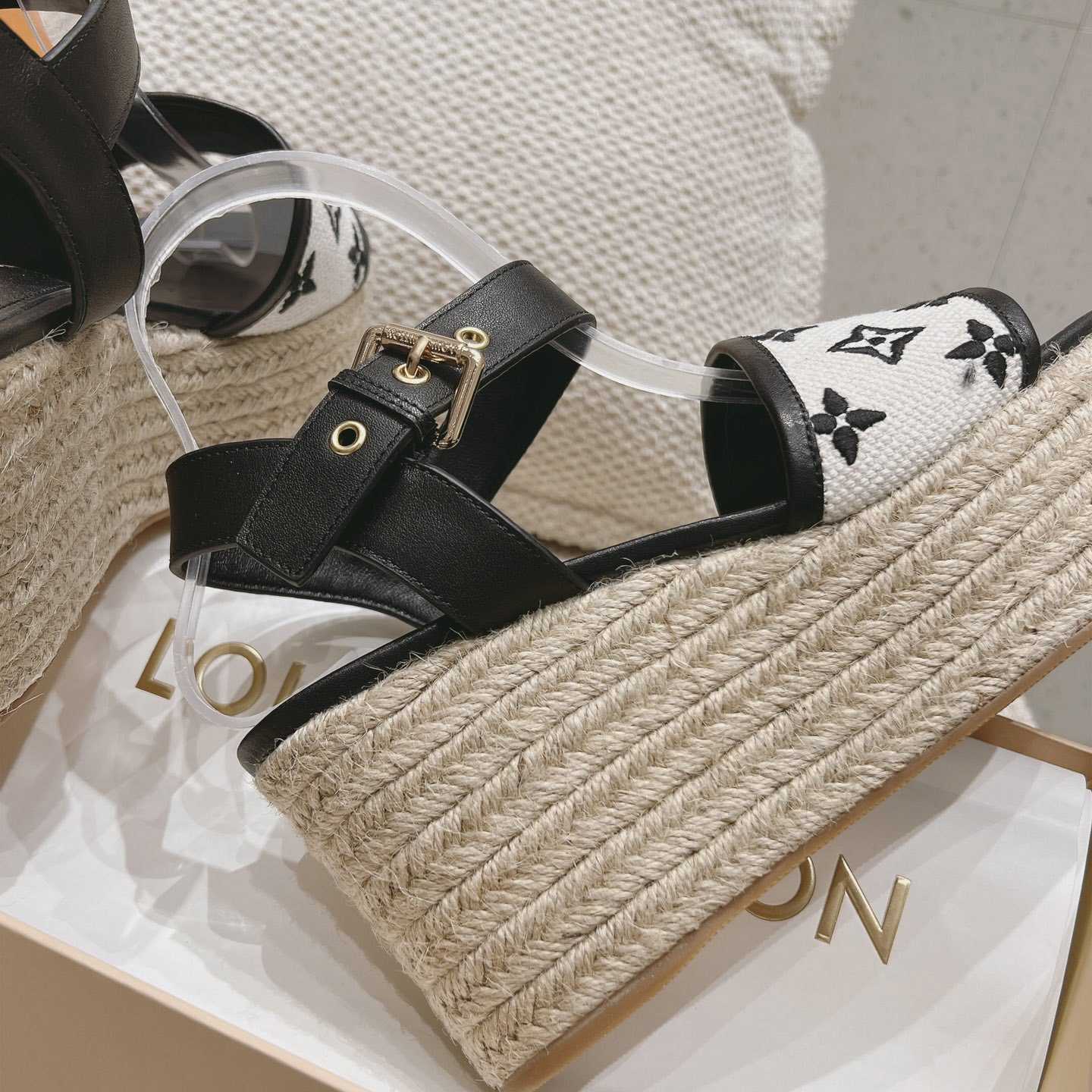 Louis Vuitton Starboard Wedge Sandal   - FashionPlug