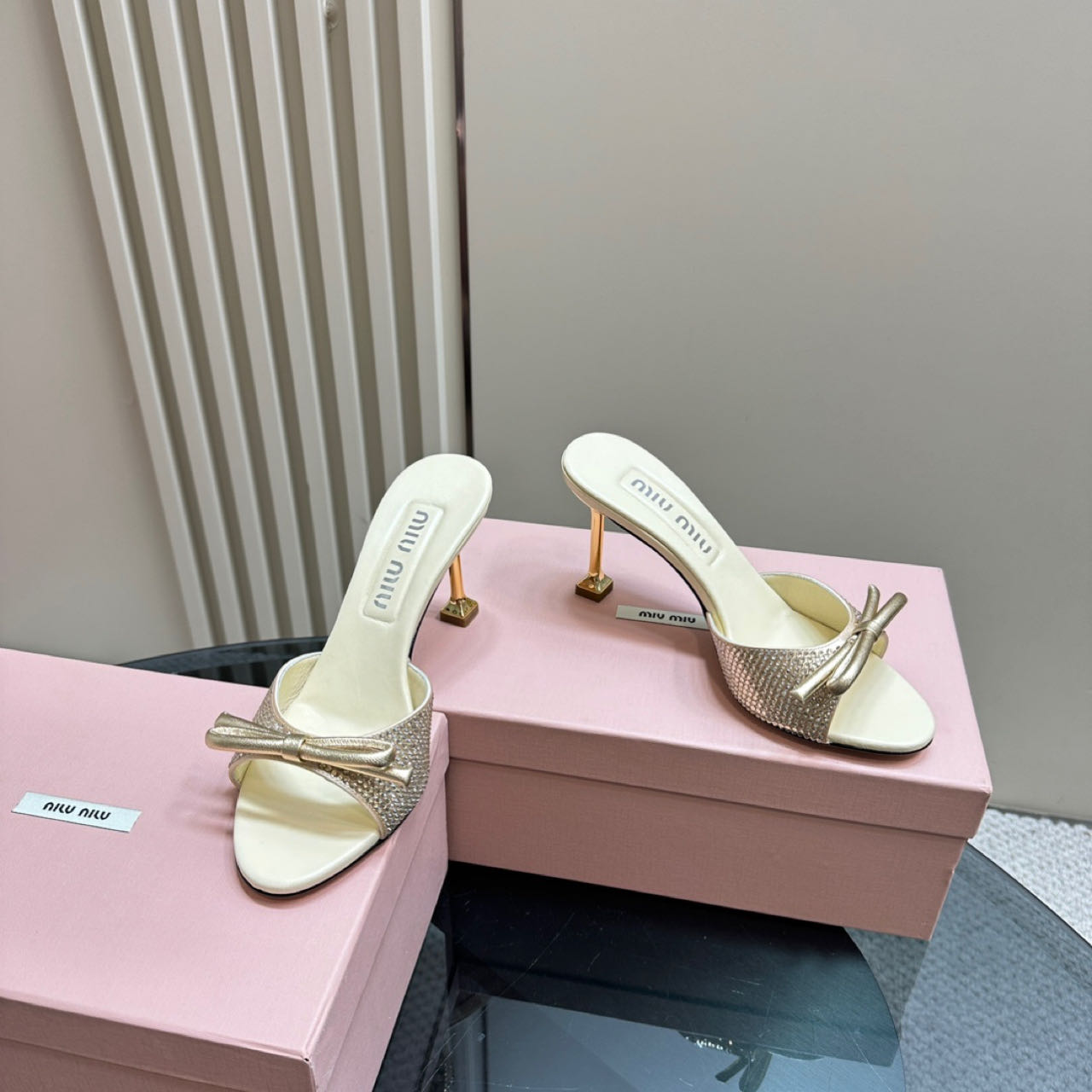 Miu Miu Satin Sandals - FashionPlug
