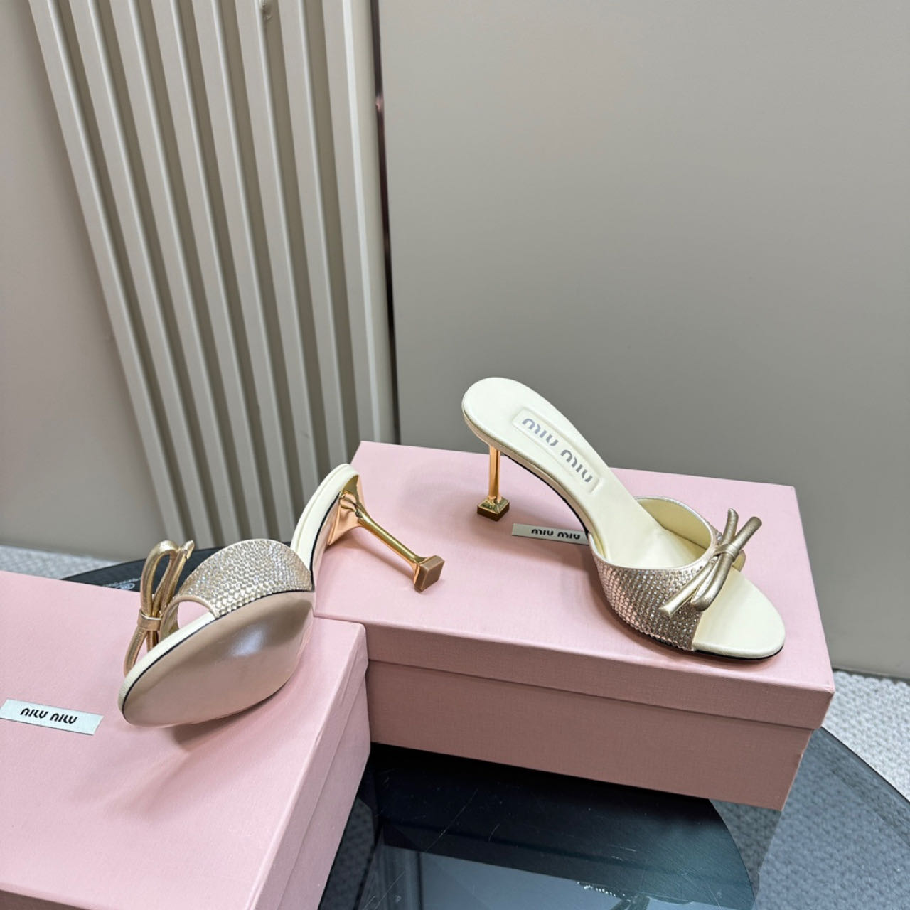 Miu Miu Satin Sandals - FashionPlug