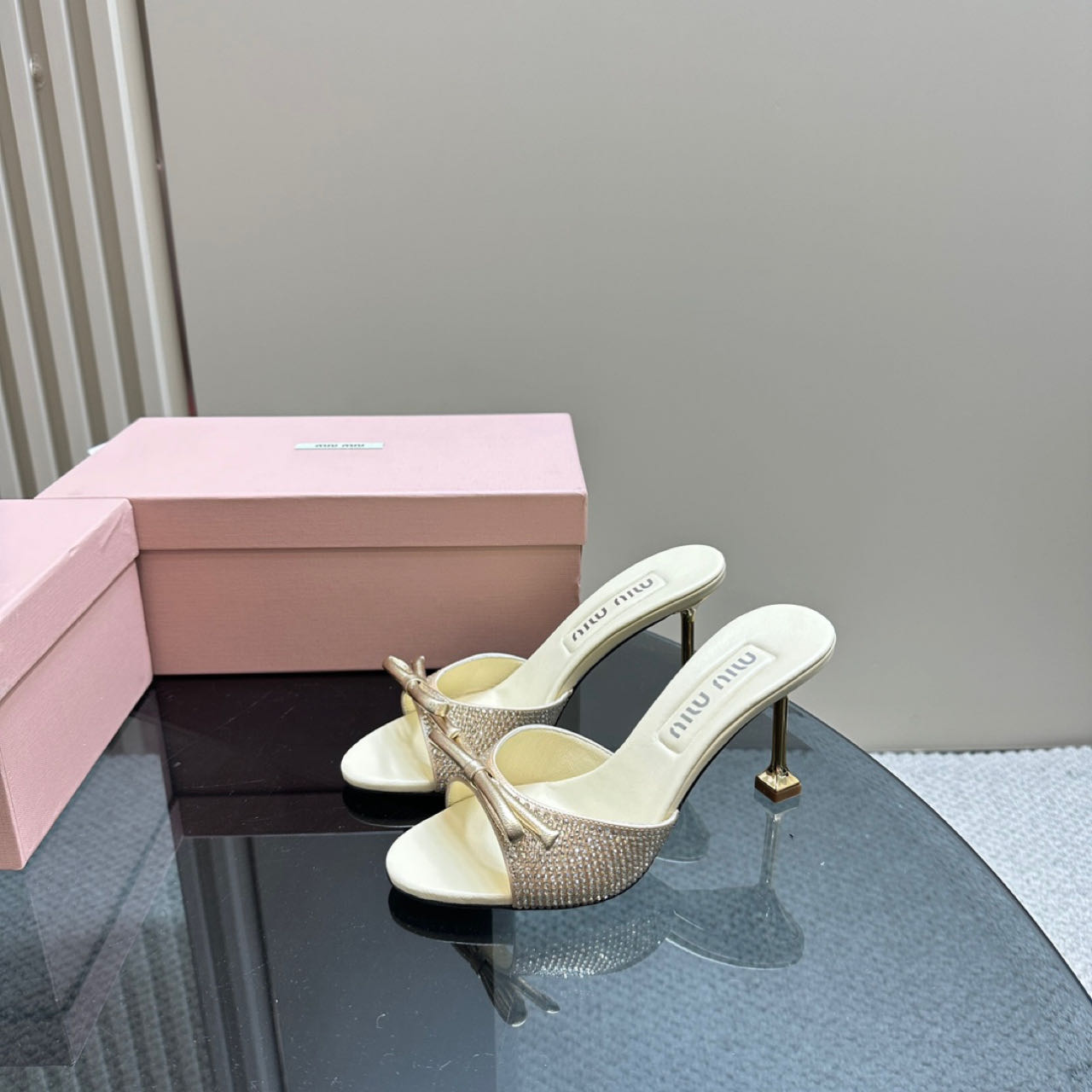 Miu Miu Satin Sandals - FashionPlug