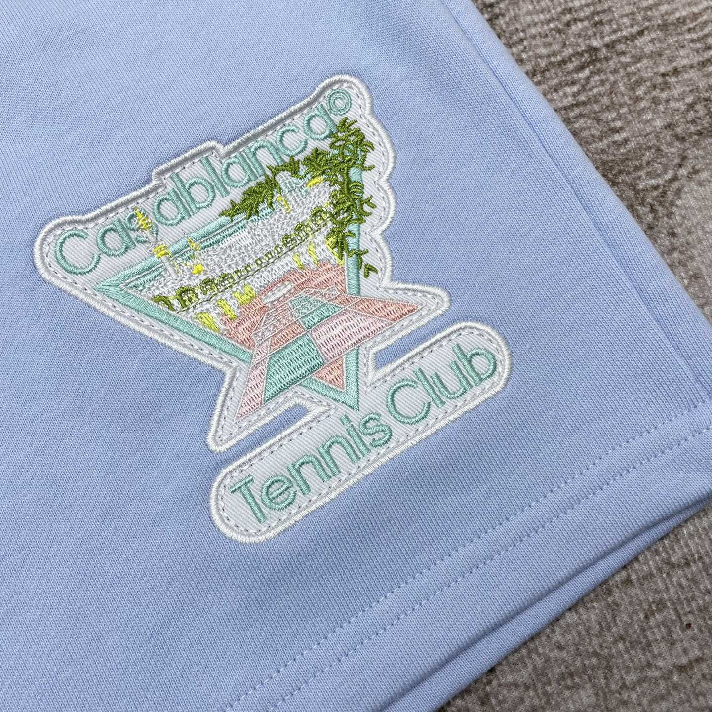 Casablanca Tennis Club Icon-appliqué Shorts    c724 - FashionPlug