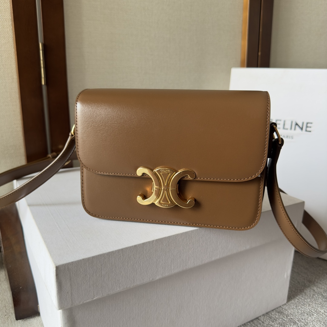 Celine Teen Triomphe Bag In Natural Calfskin - FashionPlug