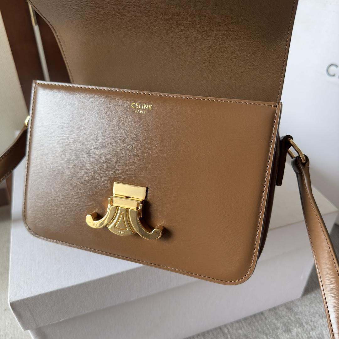 Celine Teen Triomphe Bag In Natural Calfskin - FashionPlug