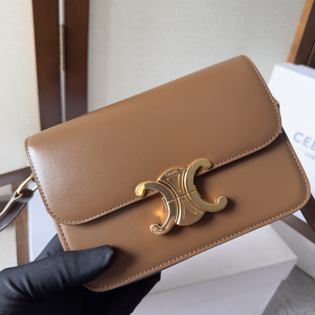 Celine Teen Triomphe Bag In Natural Calfskin - FashionPlug