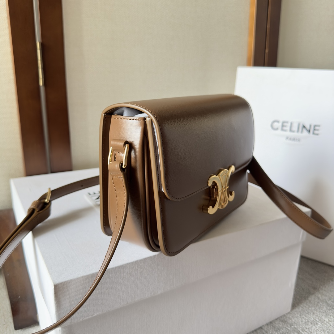 Celine Teen Triomphe Bag In Natural Calfskin - FashionPlug