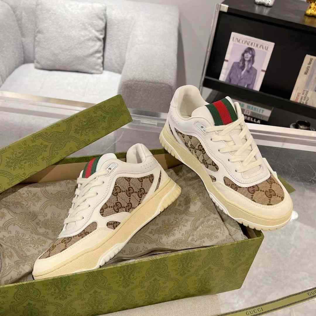 Gucci Re-Web Trainers  - FashionPlug