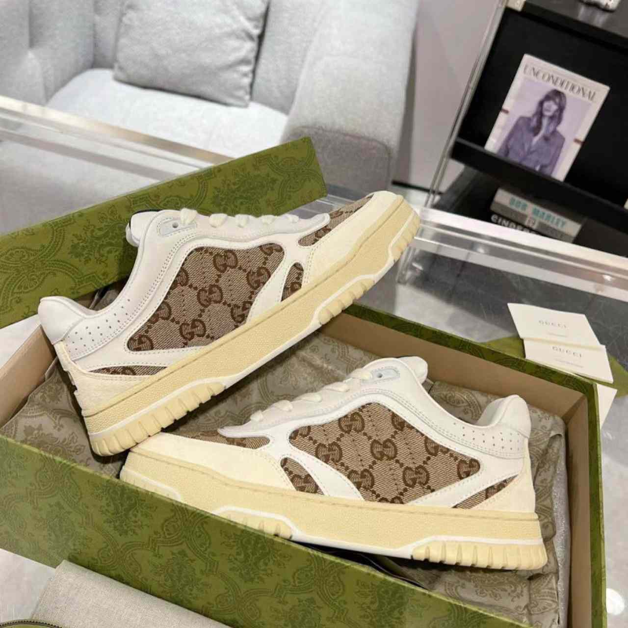 Gucci Re-Web Trainers  - FashionPlug