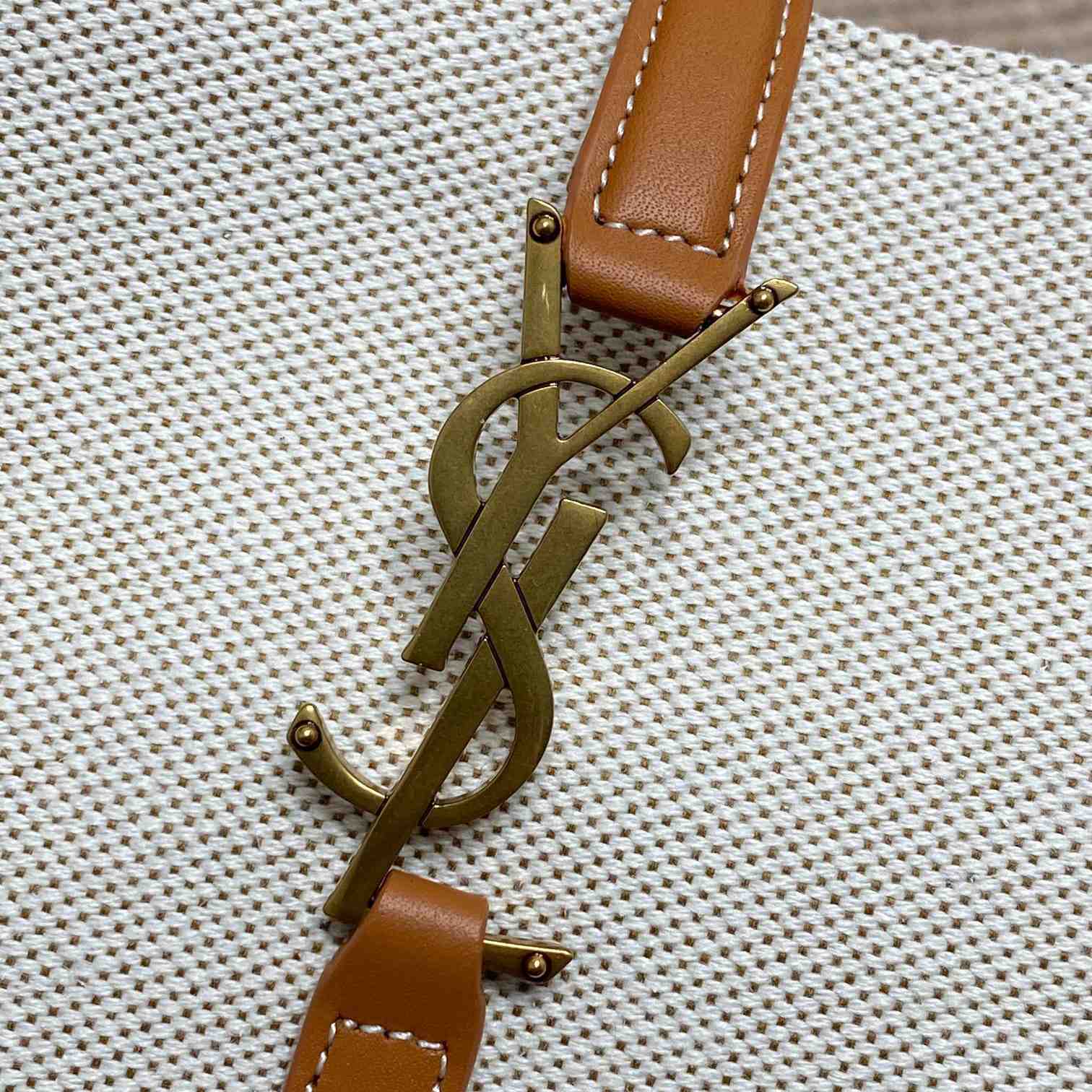 Saint Laurent LE 5 À 7 In Canvas And Leather  - FashionPlug