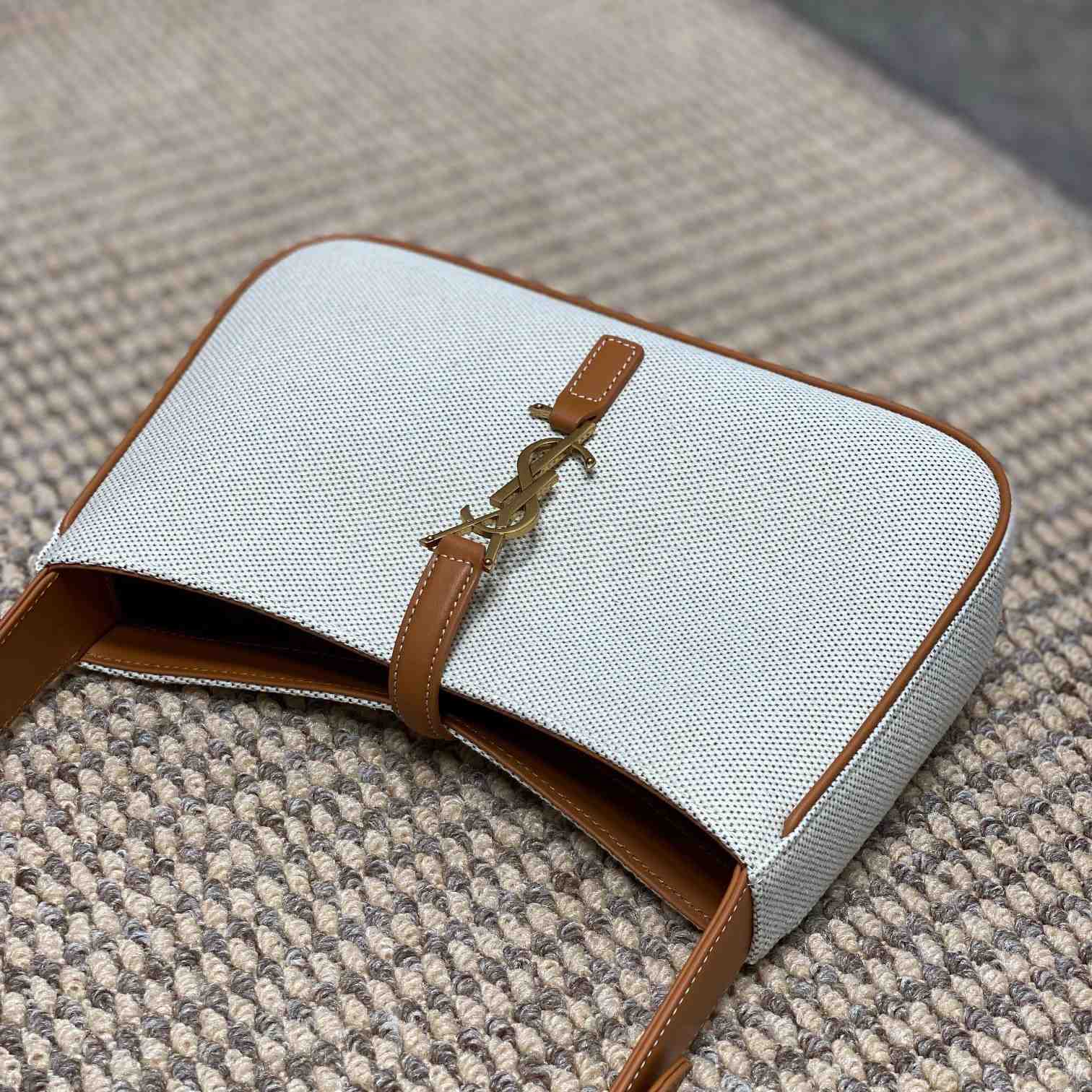 Saint Laurent LE 5 À 7 In Canvas And Leather  - FashionPlug