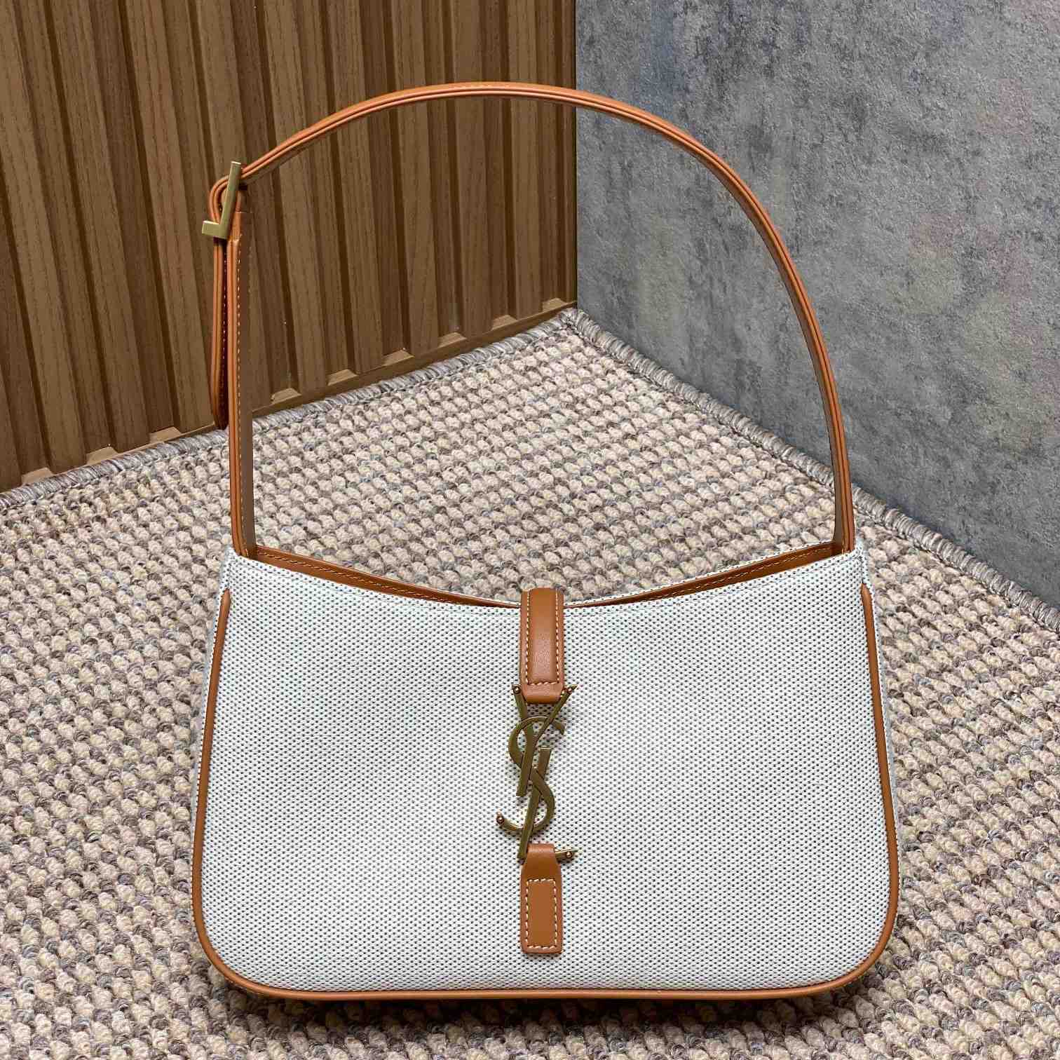Saint Laurent LE 5 À 7 In Canvas And Leather  - FashionPlug