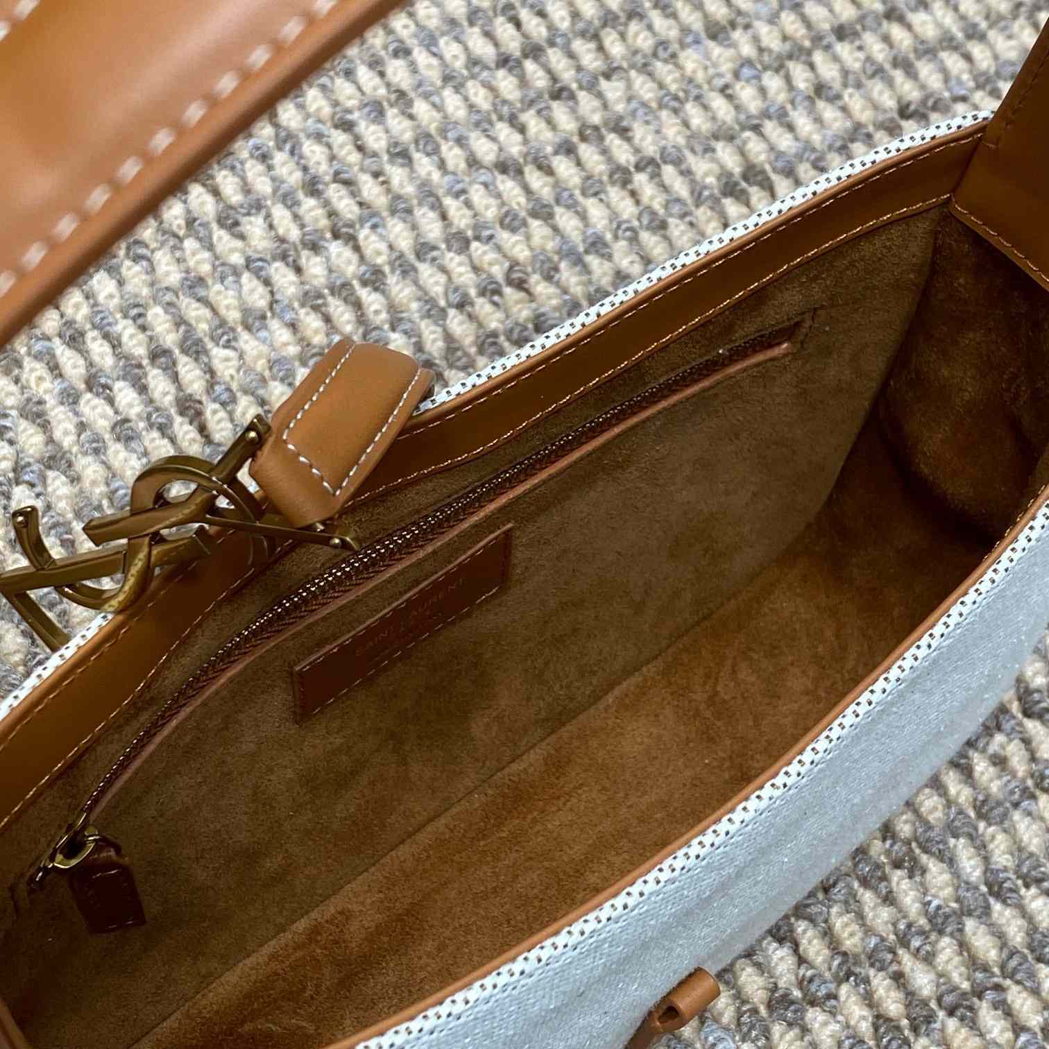 Saint Laurent LE 5 À 7 In Canvas And Leather  - FashionPlug