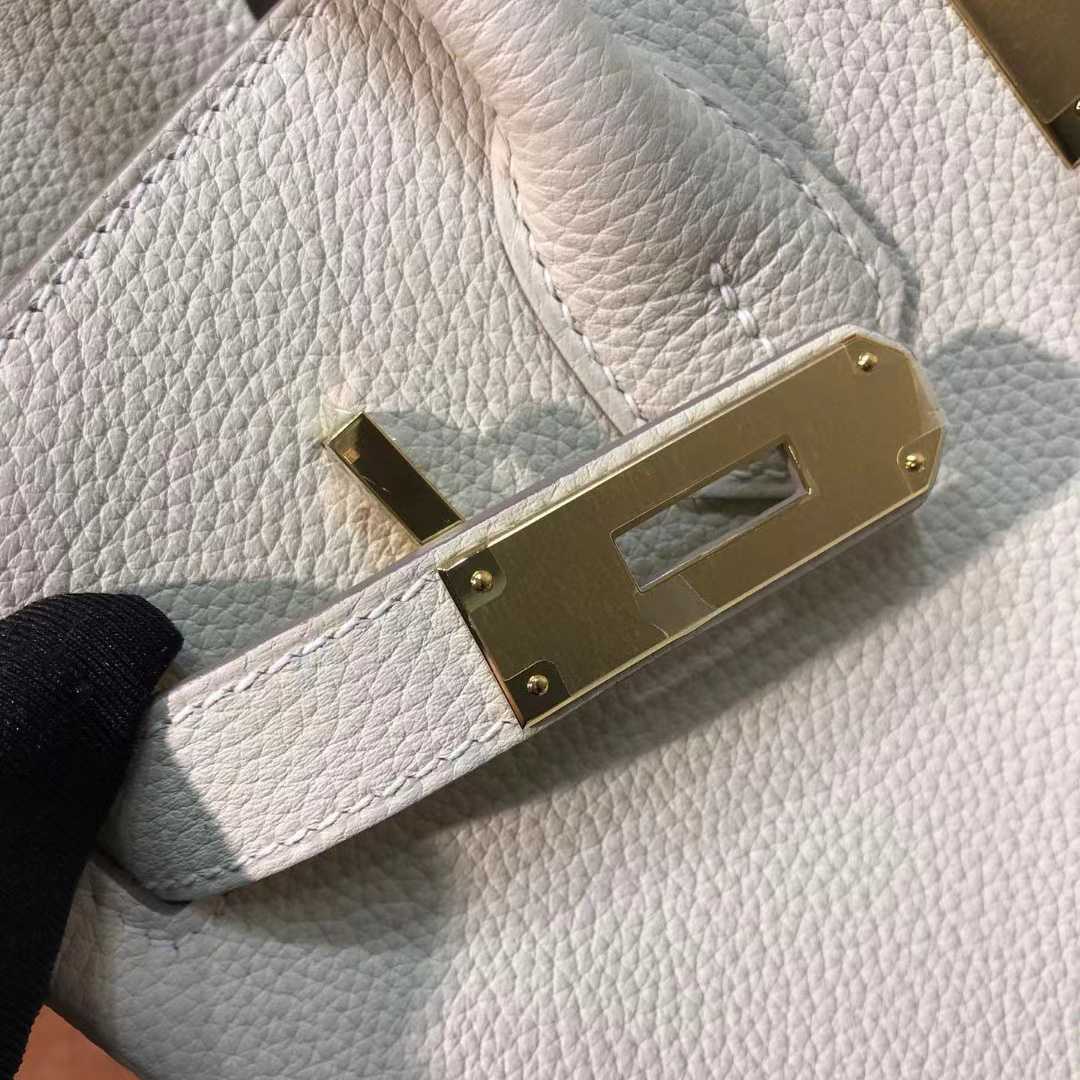 Hermes Birkin 30 Craie Clemence Gold Hardware   (30-22-16cm) - FashionPlug