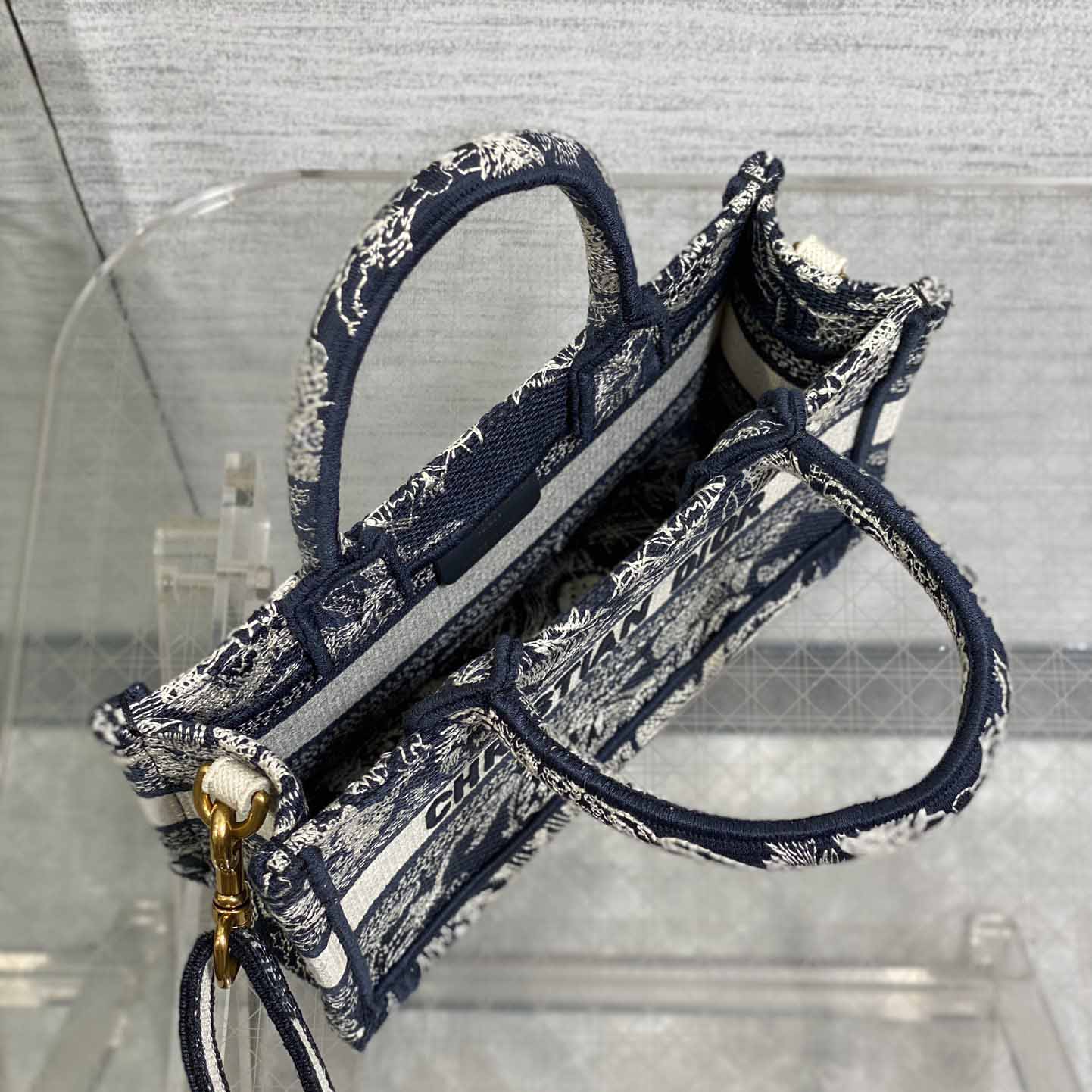 Dior Mini Dior Book Tote With Strap - FashionPlug