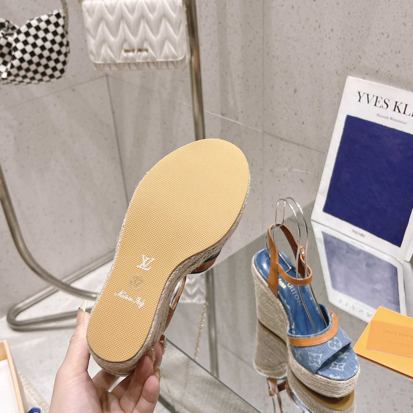 Louis Vuitton Helios Wedge Sandal   - FashionPlug