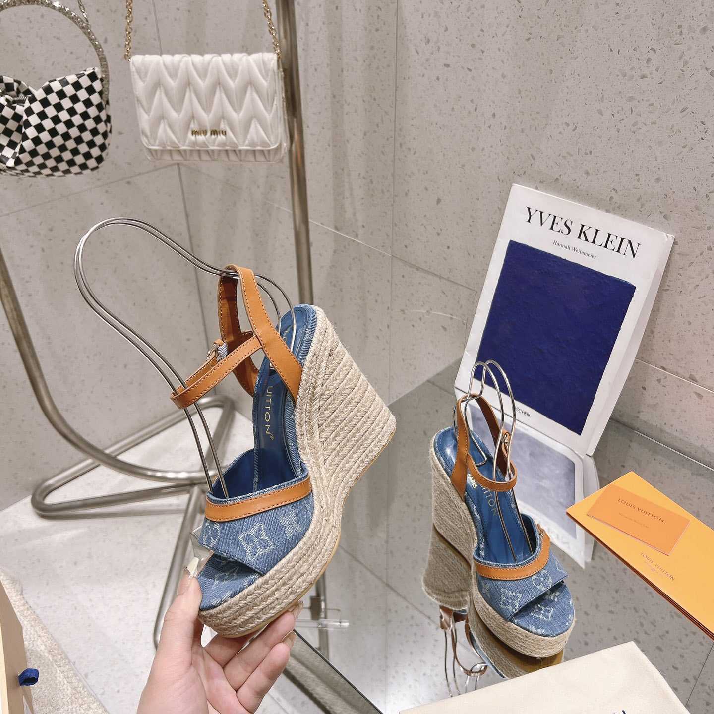 Louis Vuitton Helios Wedge Sandal   - FashionPlug