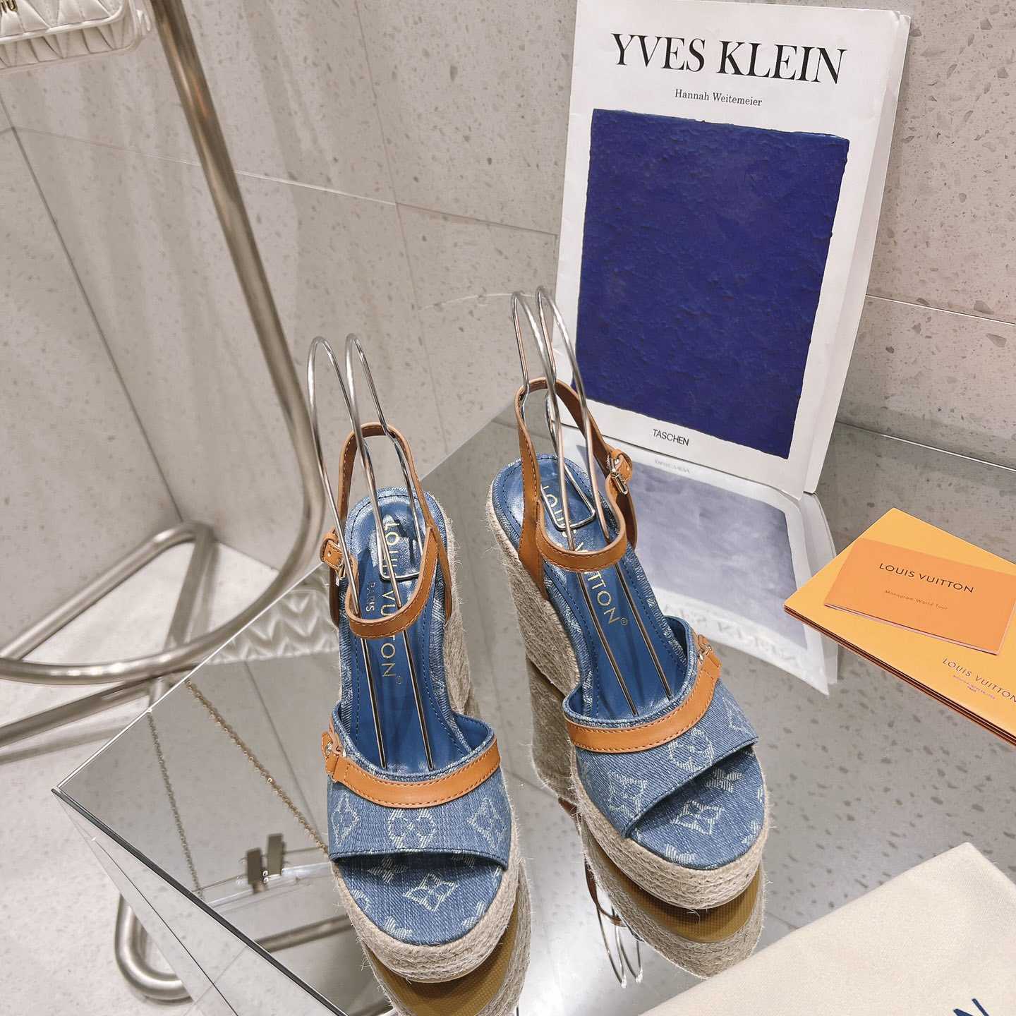 Louis Vuitton Helios Wedge Sandal   - FashionPlug