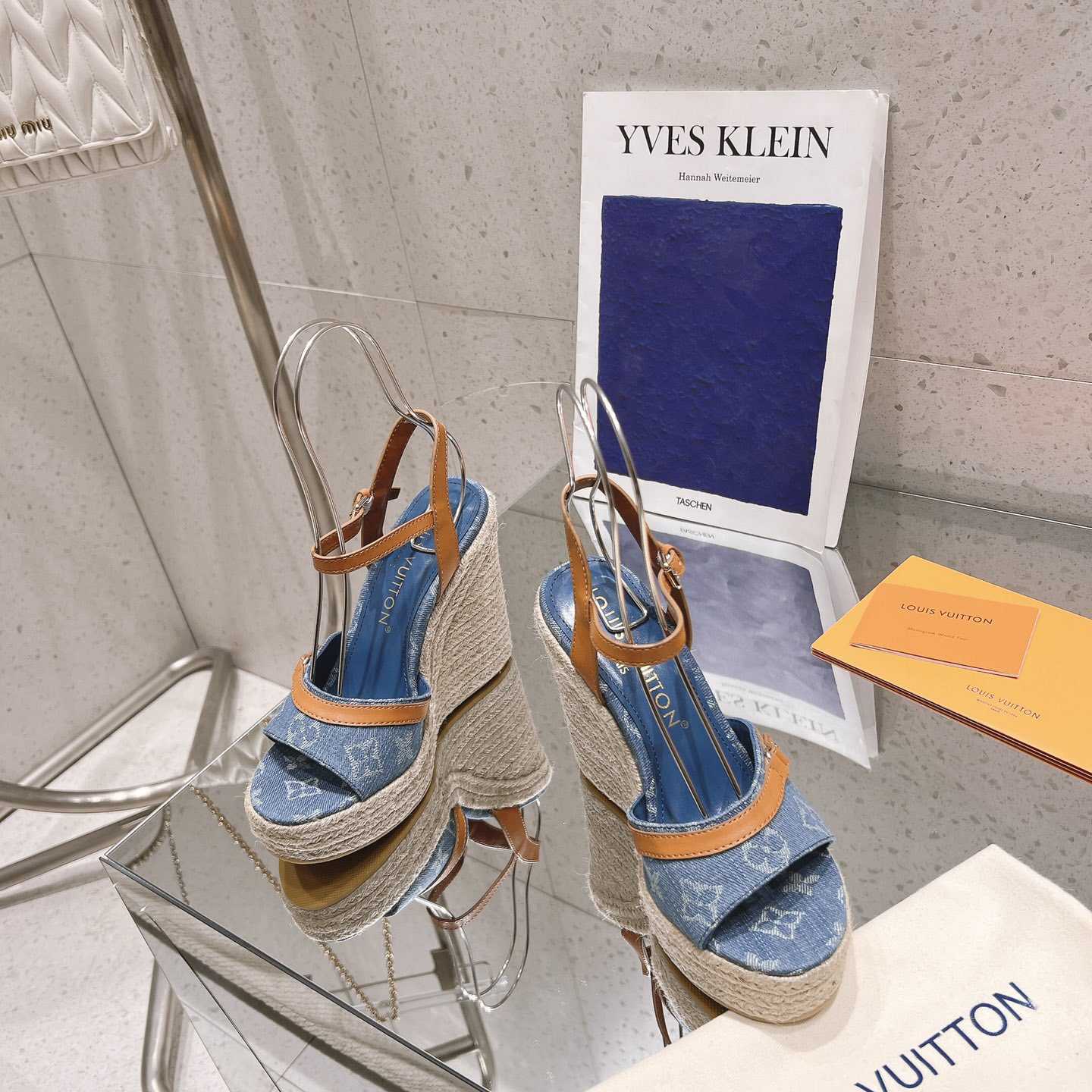 Louis Vuitton Helios Wedge Sandal   - FashionPlug