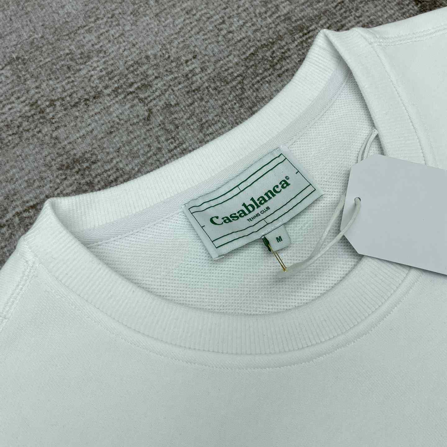 Casablanca Tennis Court Chenille Crew Sweat - FashionPlug