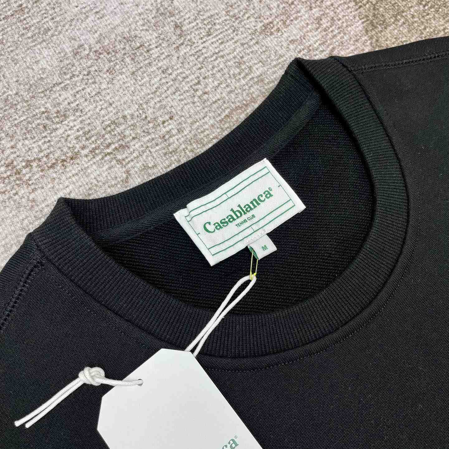 Casablanca Tennis Court Chenille Crew Sweat - FashionPlug