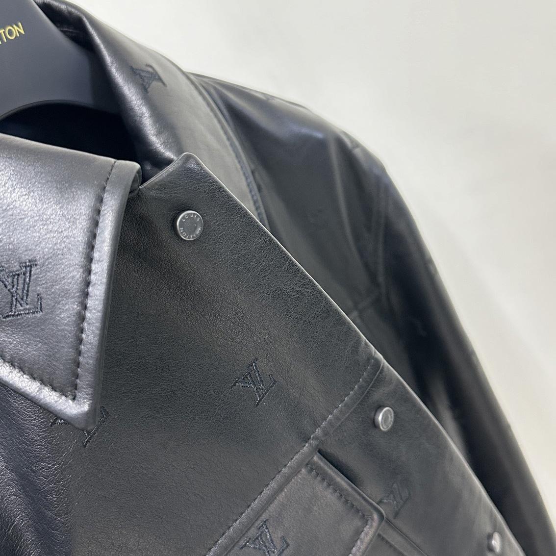 Louis Vuitton Embroidered Leather Signature Overshirt     1AFIOJ - FashionPlug