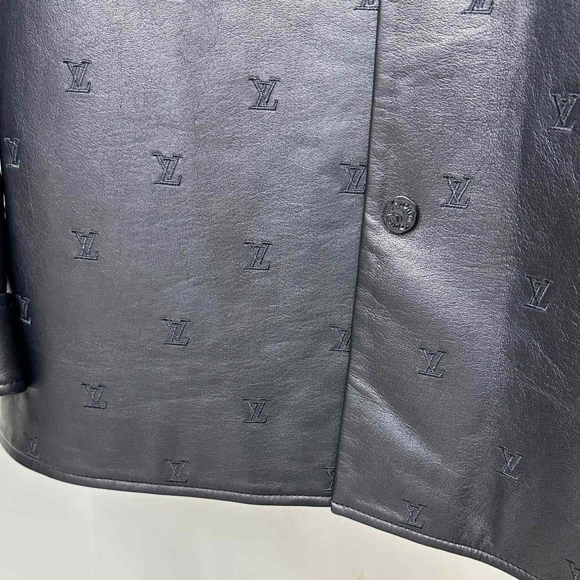 Louis Vuitton Embroidered Leather Signature Overshirt     1AFIOJ - FashionPlug