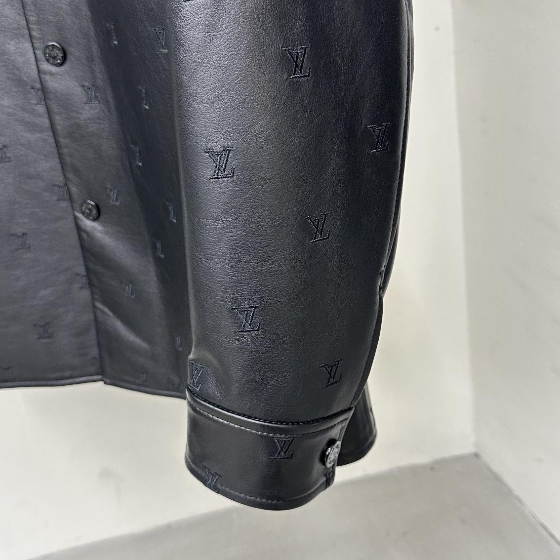 Louis Vuitton Embroidered Leather Signature Overshirt     1AFIOJ - FashionPlug