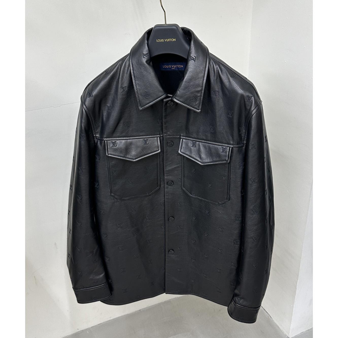Louis Vuitton Embroidered Leather Signature Overshirt     1AFIOJ - FashionPlug