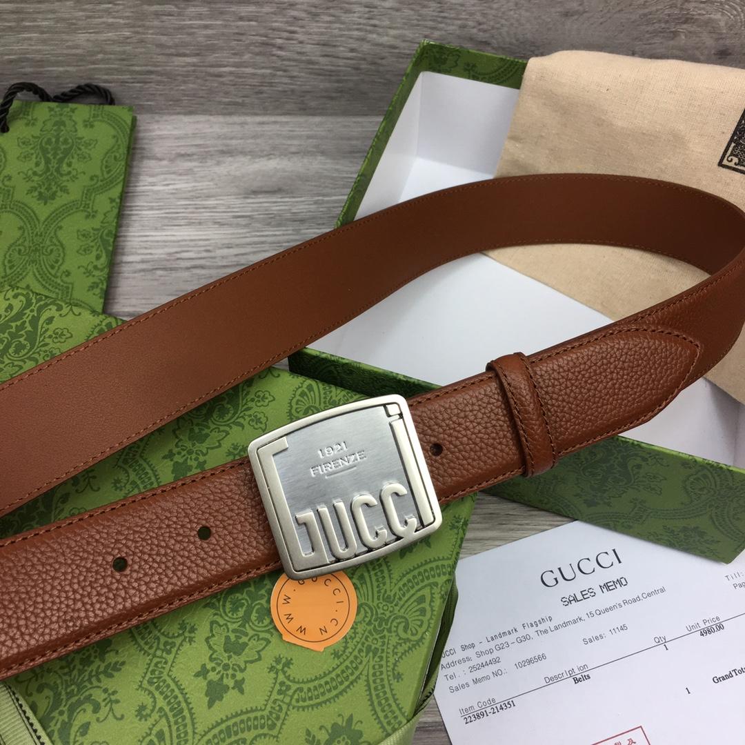 Gucci Leather Belt  35mm - FashionPlug