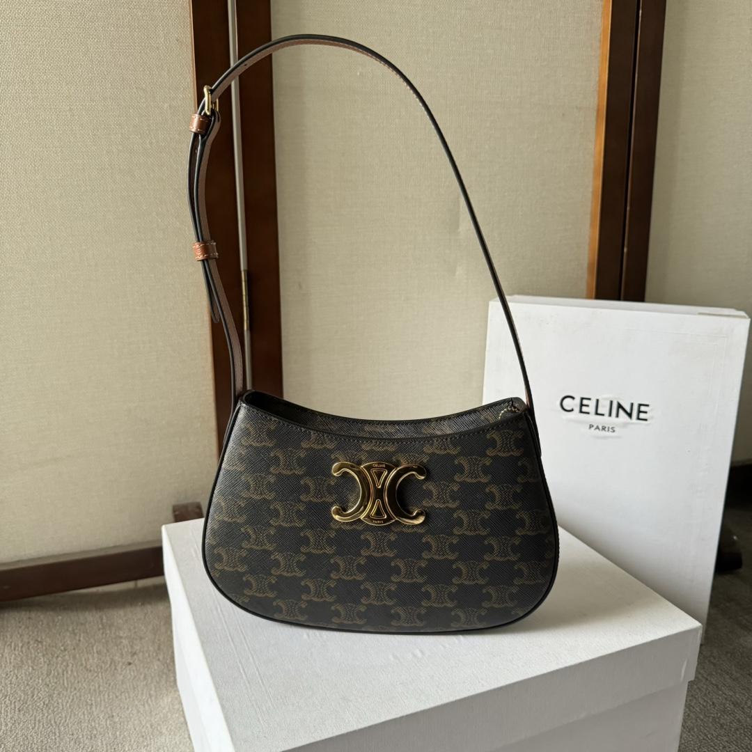 Celine Medium Tilly Bag In Triomphe Canvas And Calfskin  - FashionPlug