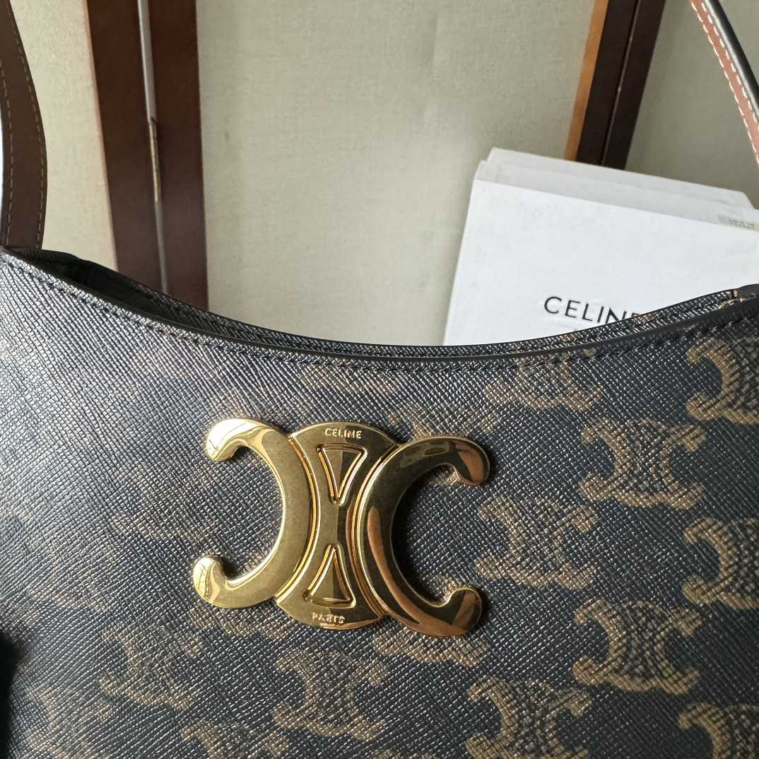 Celine Medium Tilly Bag In Triomphe Canvas And Calfskin  - FashionPlug