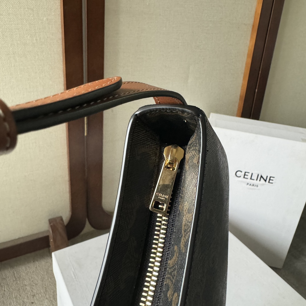 Celine Medium Tilly Bag In Triomphe Canvas And Calfskin  - FashionPlug