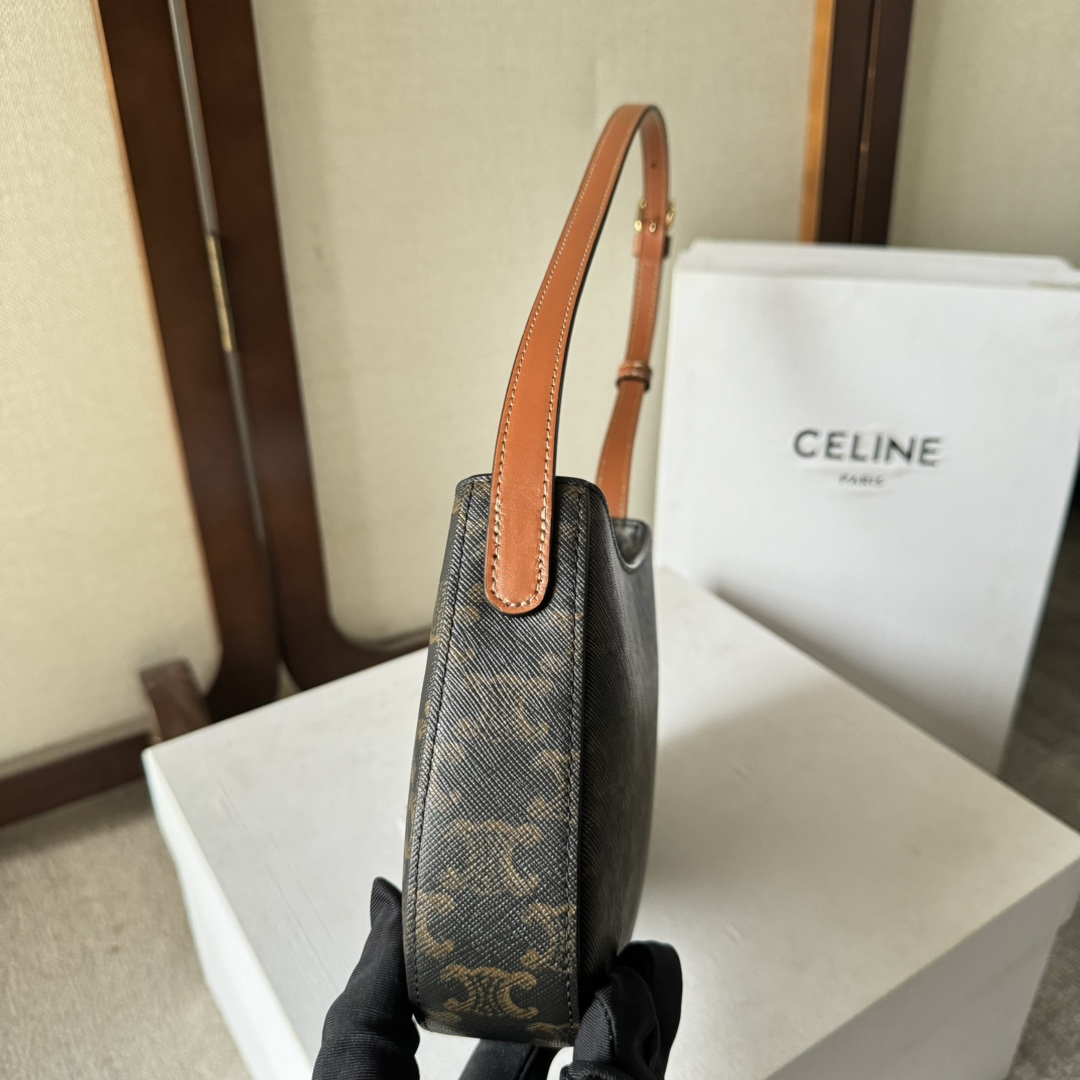 Celine Medium Tilly Bag In Triomphe Canvas And Calfskin  - FashionPlug