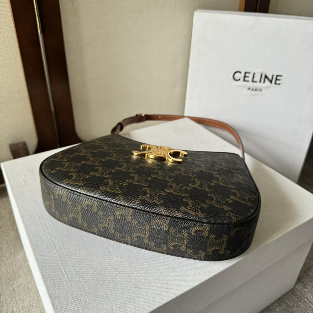 Celine Medium Tilly Bag In Triomphe Canvas And Calfskin  - FashionPlug