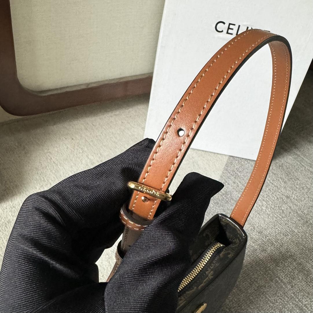 Celine Medium Tilly Bag In Triomphe Canvas And Calfskin  - FashionPlug