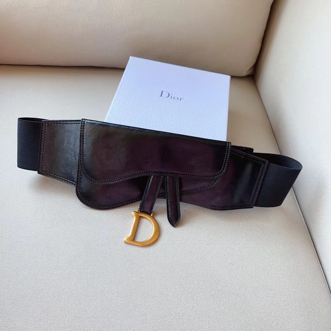 Dior Saddle Wide Waist Belt    - FashionPlug