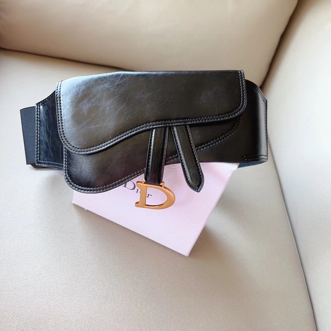 Dior Saddle Wide Waist Belt    - FashionPlug