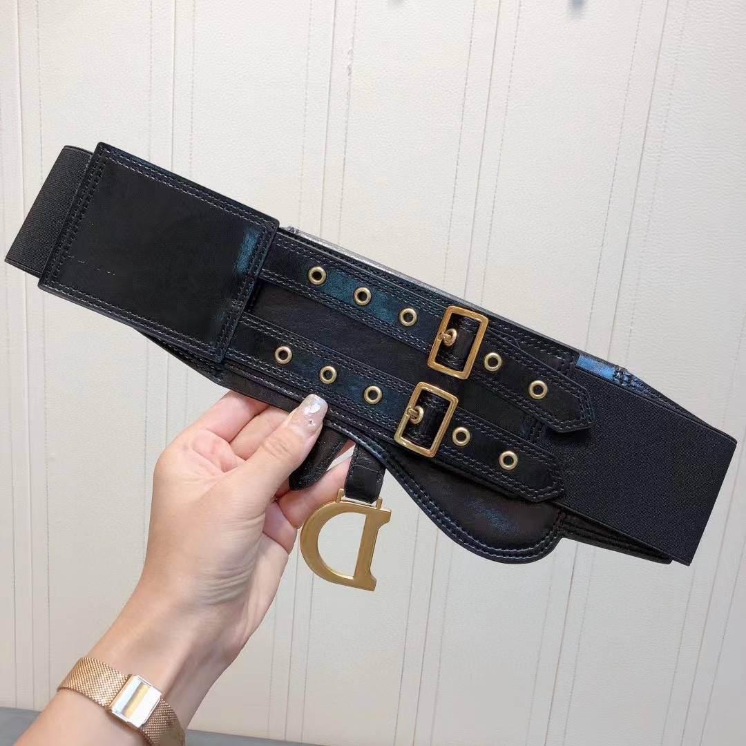 Dior Saddle Wide Waist Belt    - FashionPlug