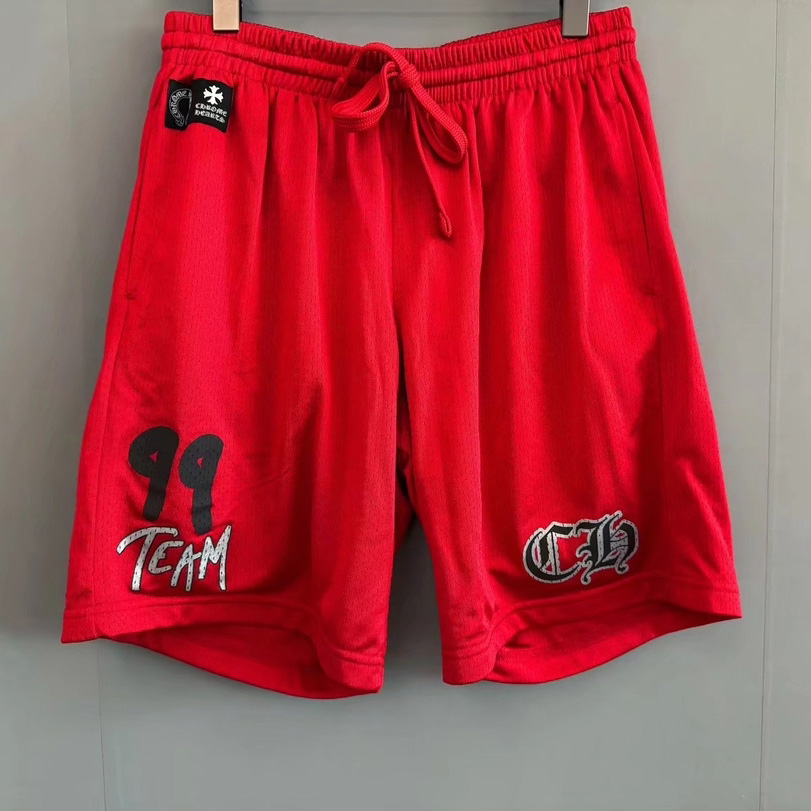 Chrome Hearts Matty Boy Form Mesh Varsity Shorts Red - FashionPlug