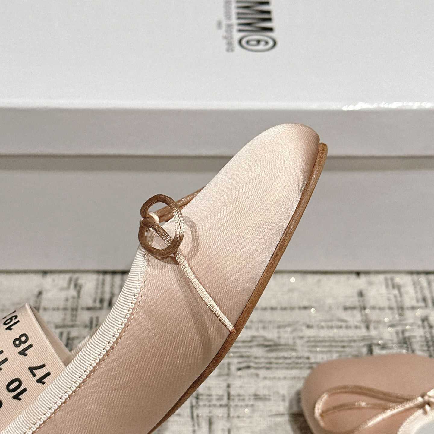 Maison Margiela MM6 Logo-strap Ballerina Shoes - FashionPlug