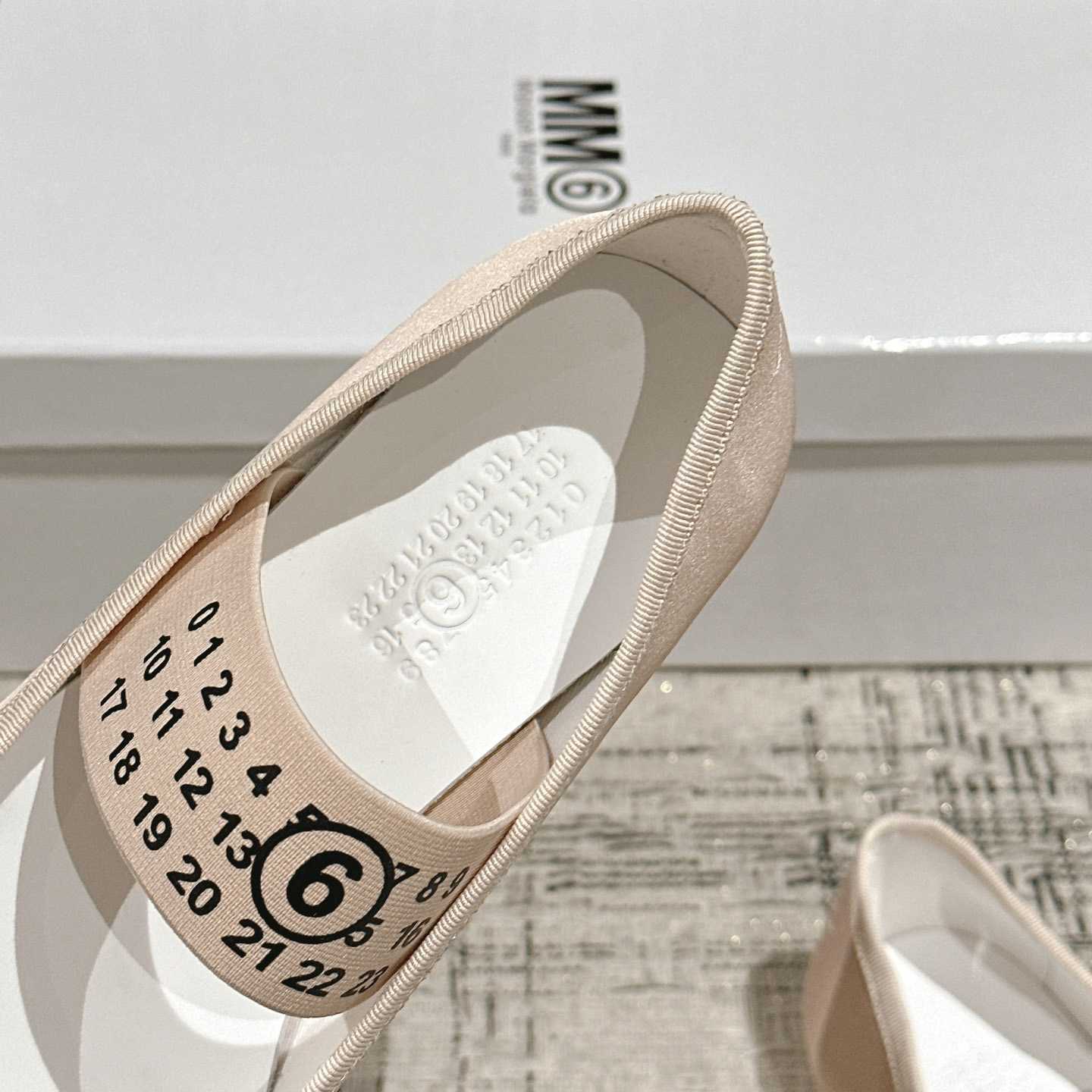 Maison Margiela MM6 Logo-strap Ballerina Shoes - FashionPlug