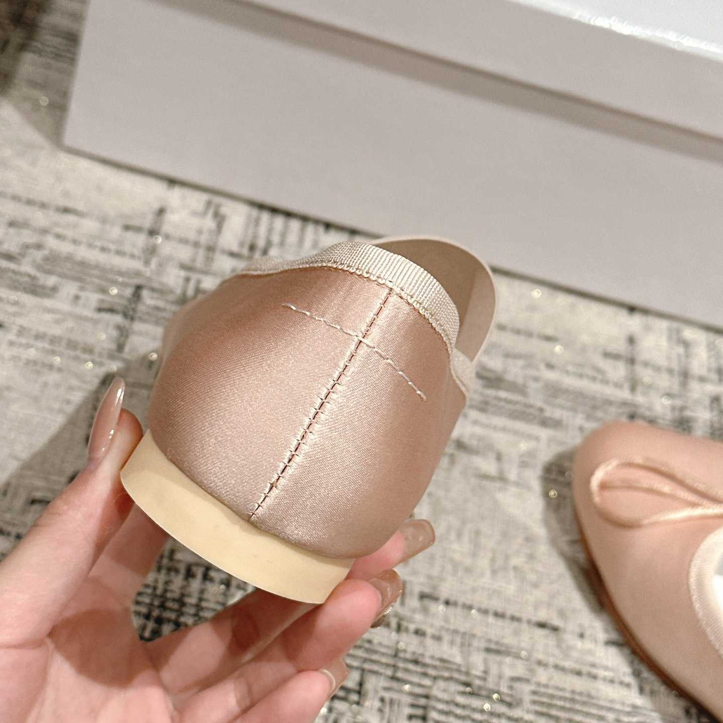 Maison Margiela MM6 Logo-strap Ballerina Shoes - FashionPlug